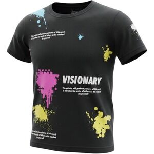 Fresh Laundry Boys Visionary Paint Splatter‎ Graphic Tee Black Size Large